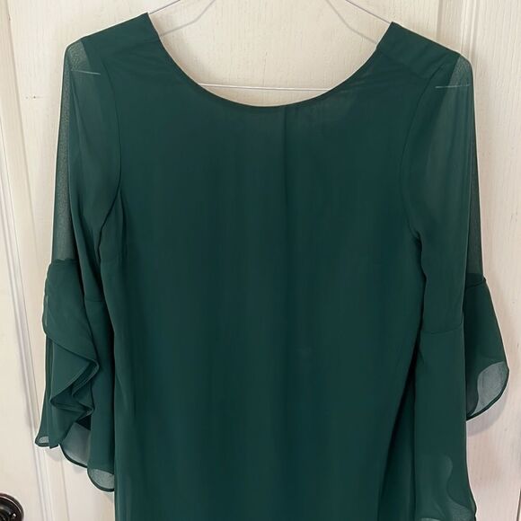 Thalia Sodi Green Sheer Decorative Sleeve Dress - Picture 2 of 7